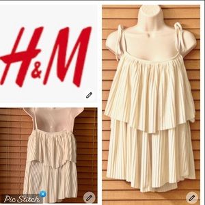 SALE HM cream layered ruffle spaghetti strap top